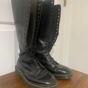 Black Tall Lace-Up Boots
